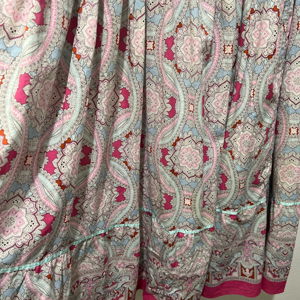 SUNDANCE PAISLEY PRAIRIE 100% COTTON PETTICOAT MAXI SKIRT SIZE MEDIUM - Picture 13 of 14